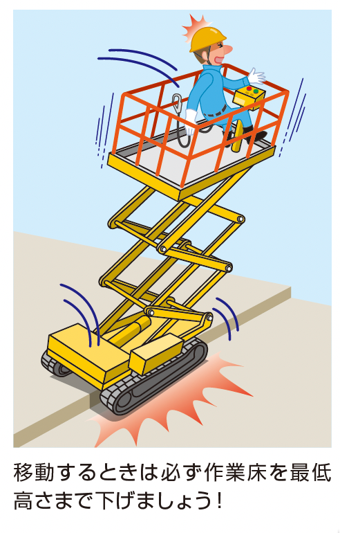 自走式高所作業車の危険