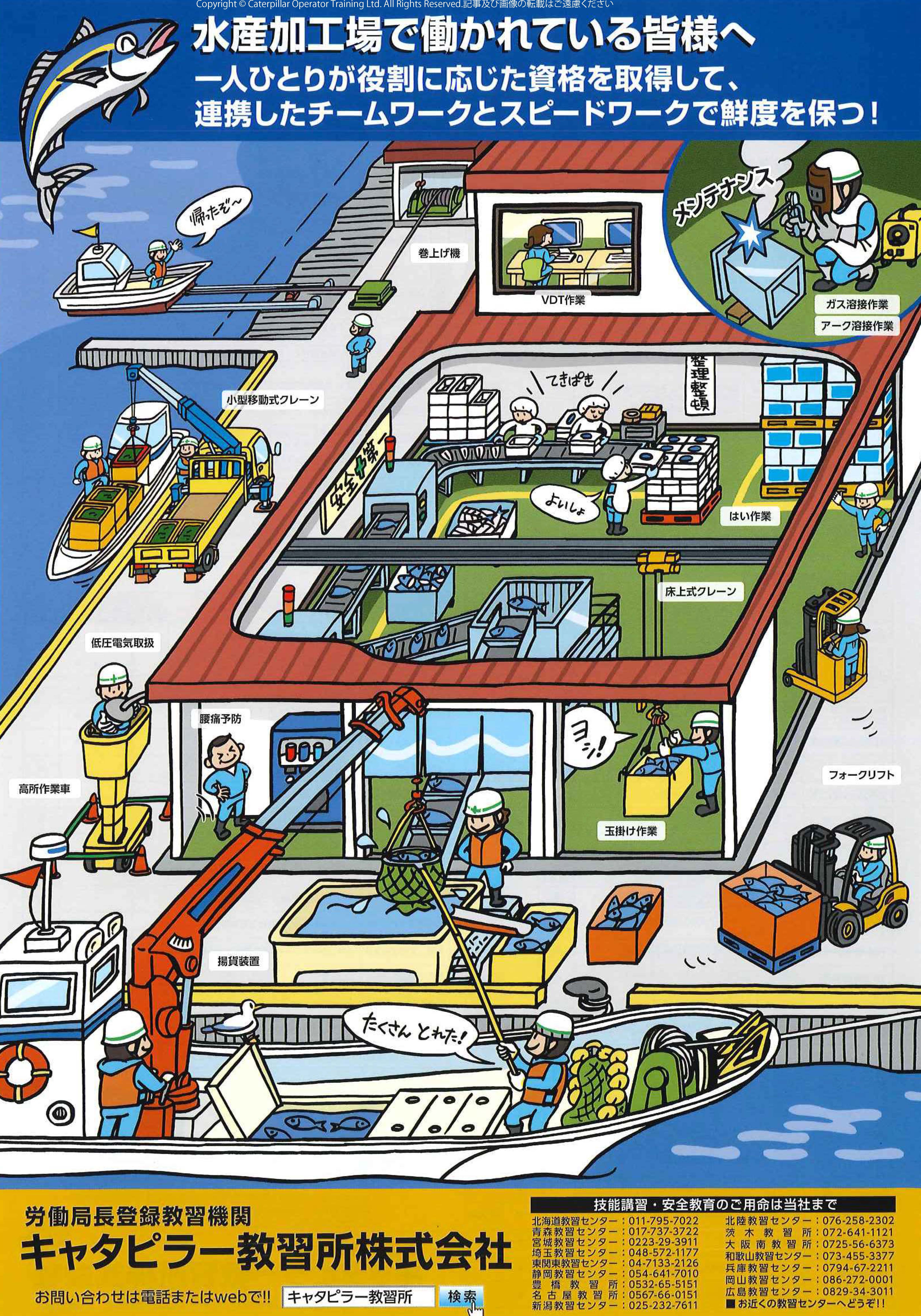 水産加工場の資格、漁港の資格、市場の資格ーイラストで探す資格